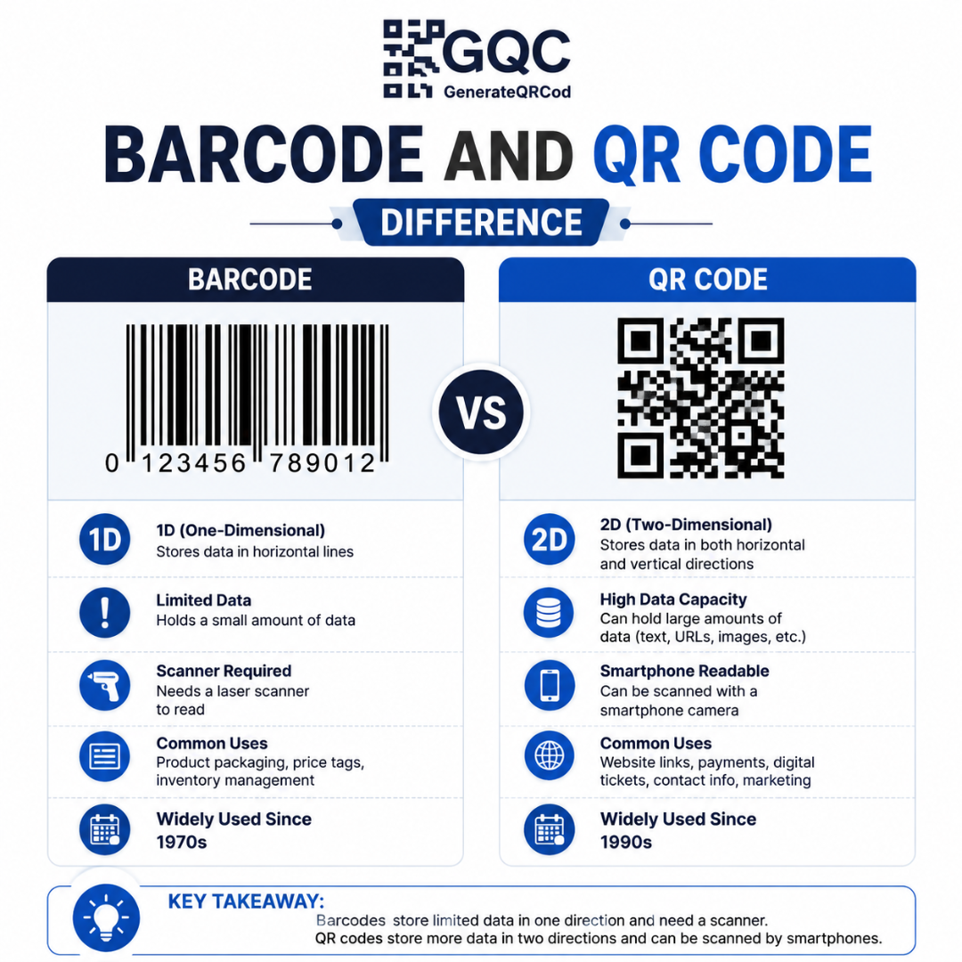 Barcode and QR Code Difference: Key Differences Explained